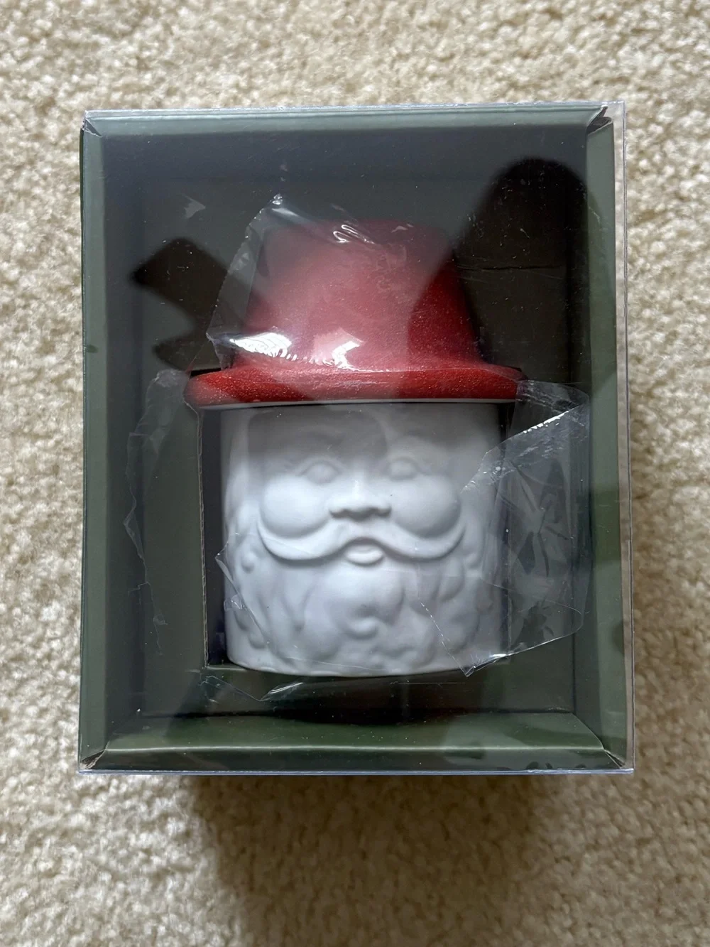 NWT Paddywax for Crate&Barrel Mr. Kringle Ceramic Candle.
